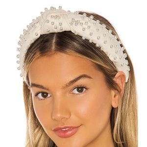 Lele Sadoughi Ivory Woven Pearl Headband